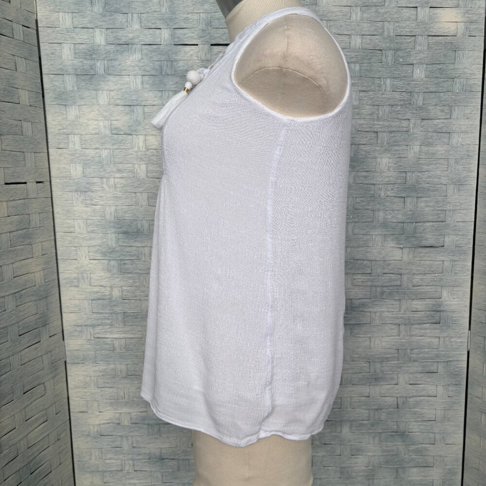 Lilly Pulitzer XXS White Tassel Halter Sleeveless Crinkle Top Resort White Boho - Picture 3 of 7